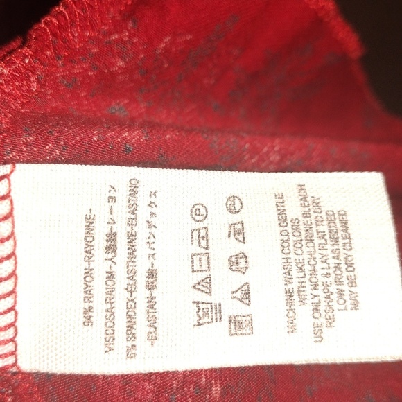 Free people red floral 3/4 bell sleeve  Baby Doll top L - Picture 5 of 6